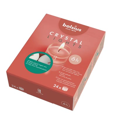 Bolsius - Theelichten - 24 stuks per verpakking - Clear cup - Doos