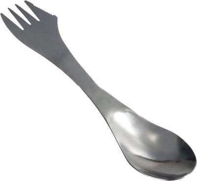 KELERINO. RVS Spork - vork en lepel ineen - survival outdoor camping
