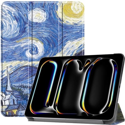 Coverup Tablethoes geschikt voor iPad Pro 11 (2024/2025) Hoesje - Tri-Fold Book Case met Wake/Sleep - Sterrennacht