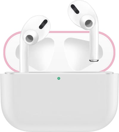 KELERINO. Siliconen Case geschikt voor Apple AirPods Pro - Hoesje - Wit / Roze