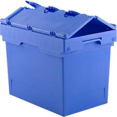 Nestbare en stapelbak KMB DH 642 SSI Schäfer – polypropeen - met deksel - L 609 x B 399 x H 457 mm - 74 L - blauw
