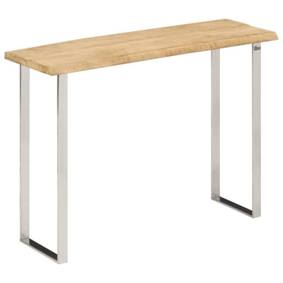 vidaXL - Wandtafel - met - natuurlijke - rand - 105x33x76 - cm - massief - mangohout