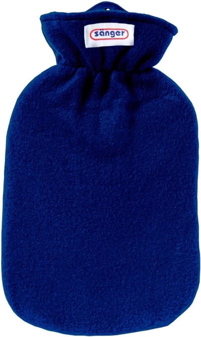 Warmwaterkruik - Kruik met hoes - Verwarmen en comfort - Natuurlijk rubber ontwerp - 2 Liter - Blauw
