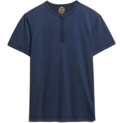 Superdry - Slub kraagloze top van jersey met korte mouwen - Heren - Tops