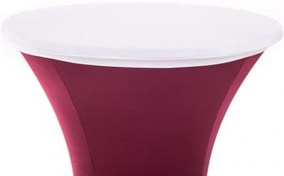 Stretch Tafelrok Topcover Amber voor Bistrotafels | Beschermhoes Ø 70 cm Wit