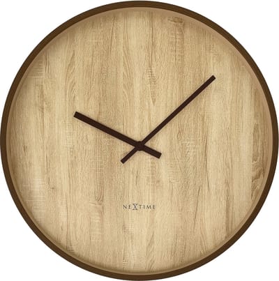 NeXtime Oslo Large – Wandklok – 50 cm – Plastic – Donkerbruin/Lichtbruin – Stil