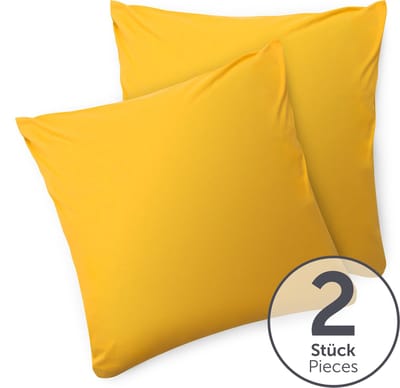 Blumtal - Set Van 2 Kussenslopen - Superzachte Premium Jersey Kussenhoes - 100% Katoen - 80 x 80 cm - Geel