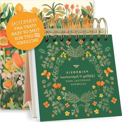 Eeuwigdurende Kalender - Ongedateerde Planner - Dagelijkse Motivatie - Illustraties en citaten - 18 x 15 x 5 cm - Multicolor