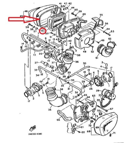 Joint divers origine pour Moto Yamaha 750 XV Virago 1992 à 1996 42X-14452 / Couvercle boite air Neuf