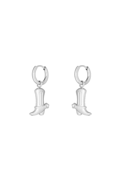 Yehwang Oorbellen - Stainless Steel - Cowboy Laars - Dames - Zilverkleurig