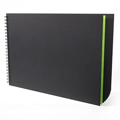Shady Spiraal Schetsboek A3 Landschap 200gr - 40 vel Zwart