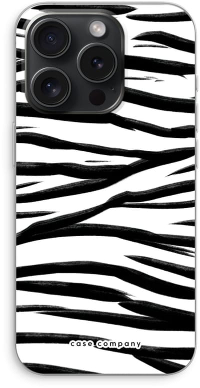 Case Company® - Hoesje geschikt voor iPhone 15 Pro hoesje - Zebra pattern - Soft Cover Telefoonhoesje - Bescherming aan alle Kanten en Schermrand