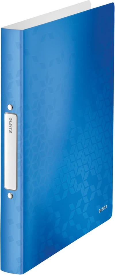 Ringband Leitz WOW A4 2-rings O-mech 25mm PP blauw - 10 stuks