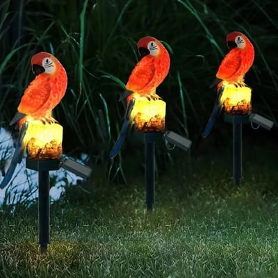 Solar Tuinlamp Dierfiguur – Papegaai en Kikker LED Buitenlamp – Decoratieve Zonne-energie Tuinverlichting Waterdicht voor Gazon en Balkon