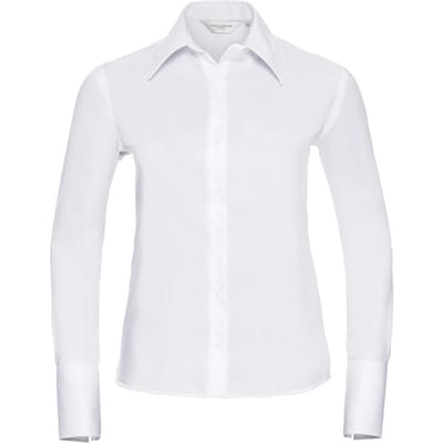 Russell Collection Dames/Dames Ultimate Non-Iron Shirt met Lange Mouwen (Wit)