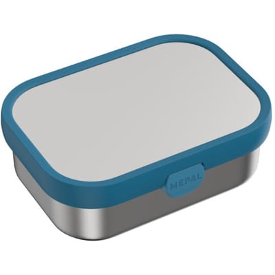 Mepal RVS bento lunchbox Campus - 750 ml - Broodtrommel met vakjes voor kinderen - Geschikt voor 4 boterhammen - Lunchbox RVS - Cool blue