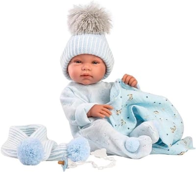 Babypop - Speelgoedpop - Spelen en verzorgen - Zonder mechanisme - 43 cm - Lichtblauw