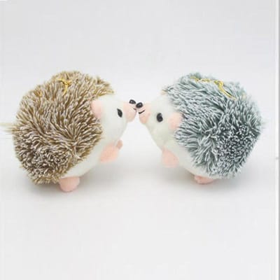 30 pièces/lot 9cm mignon animal Hérisson jouets en peluche Porte-clés Peluche Pendentifs Porte-clés cadeaux de fête