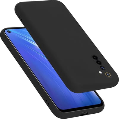 Cadorabo Hoesje geschikt voor Realme 6 4G / 6s in LIQUID ZWART - Beschermhoes gemaakt van flexibel TPU silicone Case Cover