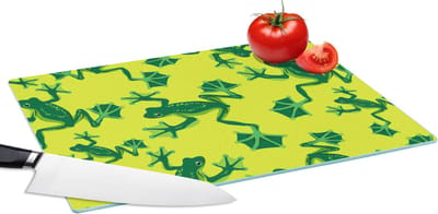 Glazen Snijplank - 39x28 - Kikker - Dieren - Jungle - Patroon - Snijplanken Glas