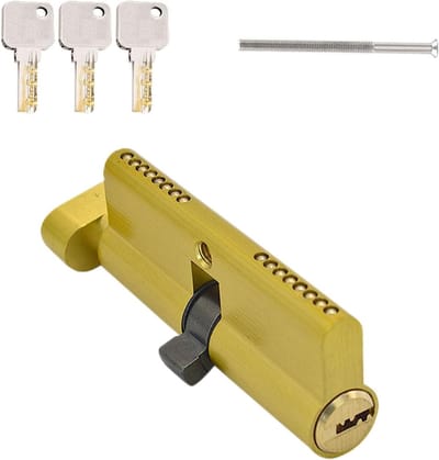 Verstelbare cilinderslot met knop, 30/30 mm, massief messing, inclusief 3 sleutels, vervangingsonderdeel voor deurbeveiliging, geschikt voor verschillende deuren en sloten.