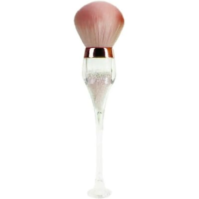 Nagelstofborstel Wijnfles Zachte vormborstel Acryl Nagelpoeder Blusher Make-upborstel voor nagelsalon roze
