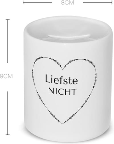 Akyol - liefste nicht Spaarpot - Nicht - de liefste nicht - verjaardag - cadeautje voor nicht - nicht artikelen - kado - geschenk - 350 ML inhoud