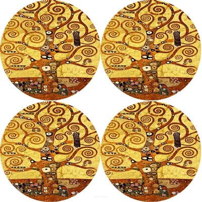 Bertoni - Placemats - tafelmatten set van 4 stuks - rond - 33 cm - Artdeco