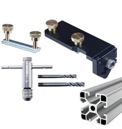 Aluminium Boorsjabloon - Profiel Jig - Metaalbewerking - Nauwkeurige Positionering - 14 x 9 x 5 cm - Zwart