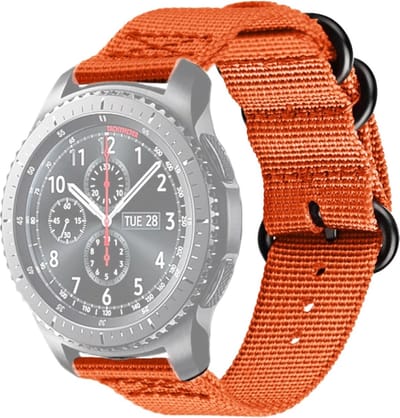 Nylon bandje - geschikt voor Garmin Venu (2 Plus) / Venu SQ (2) / Vivomove (Style - Sport) / Vivoactive 3 / 5 / 6 / Forerunner 55 / 165 / 245 / 645 / 570 - 42mm - oranje