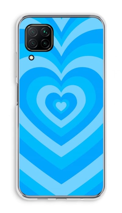 Case Company® - Hoesje geschikt voor Huawei P40 Lite hoesje - Hart Blauw - Soft Cover Telefoonhoesje - Bescherming aan alle Kanten en Schermrand