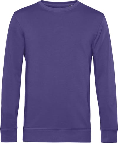 Organic Inspire Crew Neck Sweater B&C Collectie Radiant Purple/Paars maat S