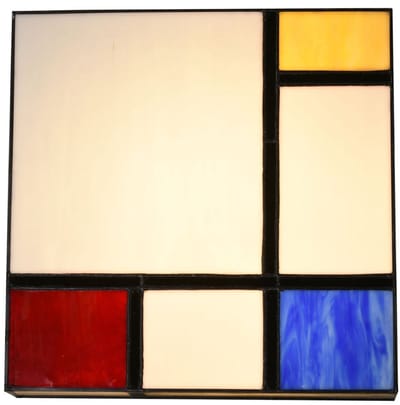 Tiffany Wandlamp / Plafonnière Compositie Mondriaan - Art Deco Trade