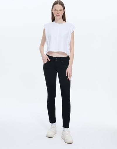 LTB Jeans Molly Dames Slim fit Jean - Zwart - Black to Black Wash