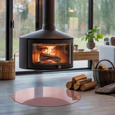 Coloray Vloerplaat Houtkachel - Vloerplaat Openhaard - 70 cm x 70 cm - Houtkachel Accessoires - Roze Vloerplaat Kachel - Onderplaat - Plaat voor Onder Houtkachel - Open Haard Accessoires - Onderplaat Voor Houtkachel