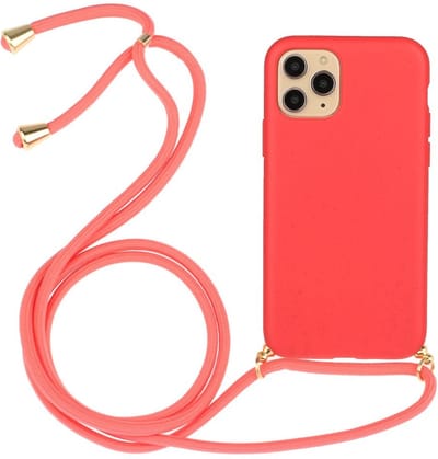 Coverup Hoesje - Geschikt voor iPhone 15 Pro Max Hoesje - Coverup TPU Back Cover met Koord - Biologisch Afbreekbaar - Rood