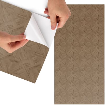 Tulup Meubelfolie - Houten symmetrie Meubel Wrap Folie - 65x130 cm - Bruin Meubelfolie - Wrapfolie Keuken - Klassiek Meubelfolie - Decoratiefolie - Tafeldecoratie - Texturen