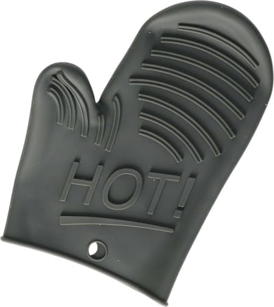 Secret de Gourmet Siliconen ovenwant/ovenhandschoen - grijs - 15 x 21 cm - Pannenlap - Keukenhandschoen