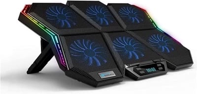 Laptop Koeler - Notebook Ventilator - Oververhitting Voorkomen - Zes Verstelbare Fans - Tot 17 inch - Zwart