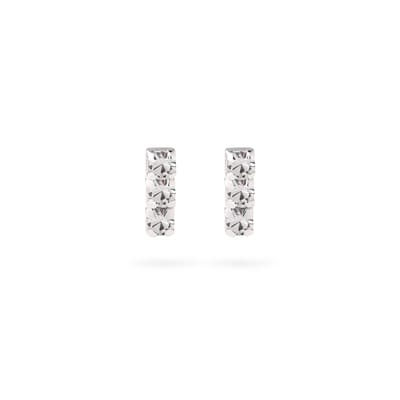 Oorknopjes met 3 Kristal Steentjes 925 Zilver
