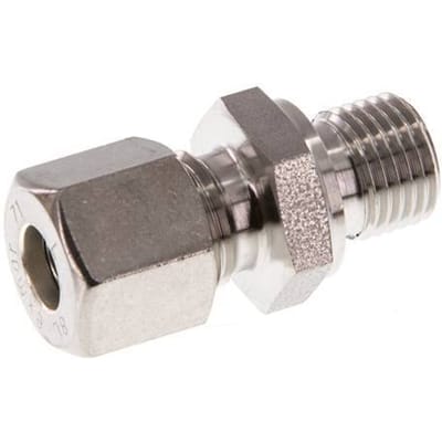 G 1/4'' Buitendraad x 8L RVS Rechte Knelfitting 315 Bar DIN 2353 - FL2S-MO-ST-014G-08-L