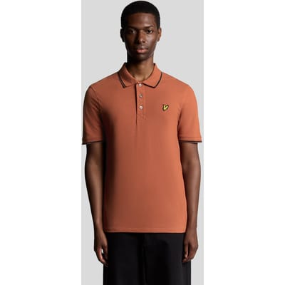 Lyle & Scott Tipped Polo Shirt Brick/dark Navy Maat: S | Poloshirts Outlet | Heren | Blauw