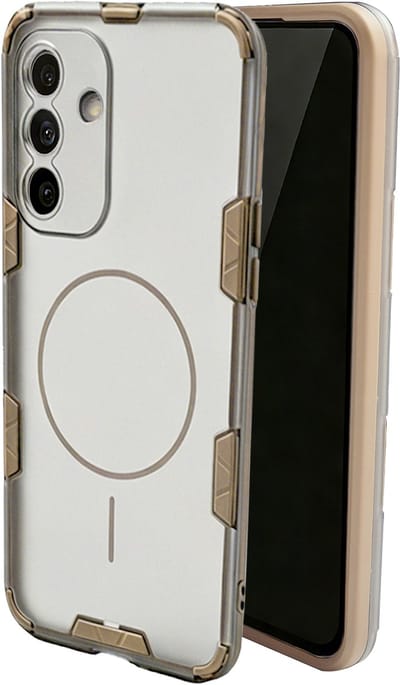Casemania Hoesje Geschikt voor Samsung Galaxy A57 - Bruin - Frosted Flex Armor Magnetische Back Cover Geschikt voor MagSafe - Shockbestendig Telefoonhoesje - Volledige Camera Bescherming