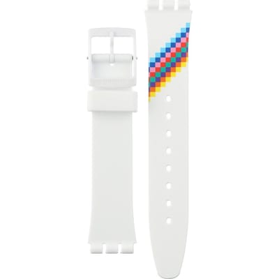 Swatch Plastic - Originals Medium (34mm) /Access/Solar/Musicall/Stop - G/SK/SL/SR/SS/SO28 ASO28W700 Merry-go-round Squares Horlogeband
