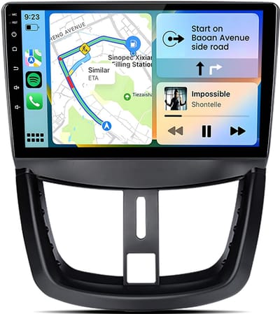 HexinexMarket Octa-Core autoradio Geschikt voor Peugeot 207 2006-2015 - Draadloos CarPlay, Android Auto, multimediaspeler, 4GB+64GB