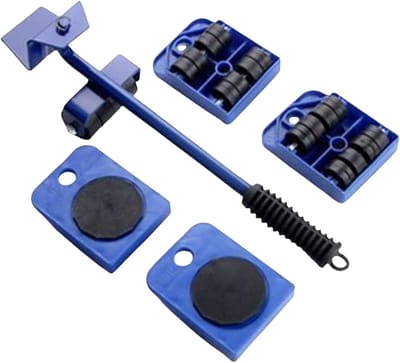 Meubelverhuizer Set - Meubellift Hulpmiddel - Zwaar Meubilair Verplaatsen - Ergonomisch Antislip Ontwerp - 4 Rollen Set - Blauw