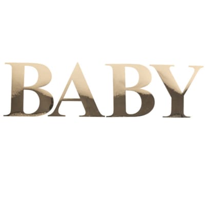ARTYFETES - Baby letters goudkleurige stickers 15 cm voor babyborrel
