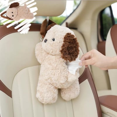 Daity 1 stuk - Auto tissue box - zachte pluche schattige cartoon tissue box - tissue opbergdoos - geschikt voor auto thuis badkamer accessoires