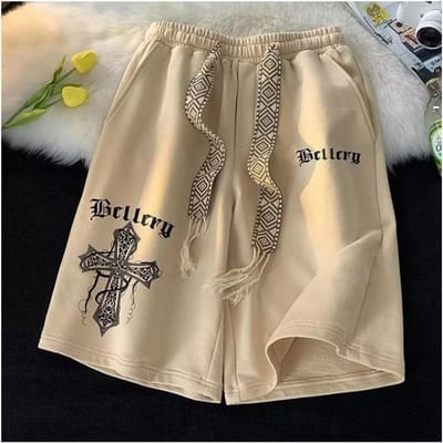 Amerikaanse Retro Shorts Heren Zomer Trendy Sport Vijfpuntsbroek Losse Casual Basketbalbroek 5XL abrikoos