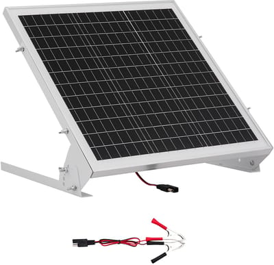 20W 12V Zonne-Acculader en -Onderhouder, Monokristallijn Zonnepaneel met MPPT-Controller en Verstelbare Houder, Ip65 Waterdicht Ontwerp voor Auto's, Boten, Campers, Huizen en Daken